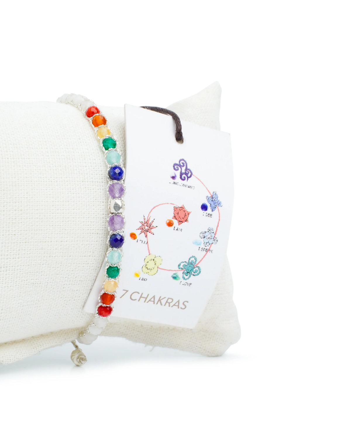 7 Chakras Bracelet Silver