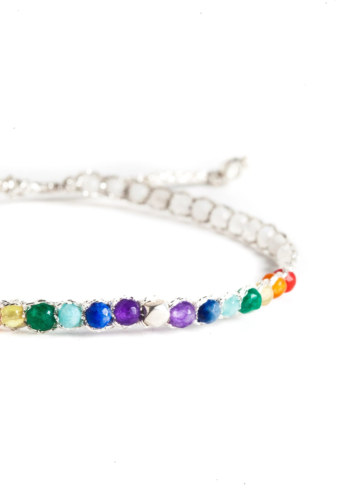 7 Chakras Bracelet Silver