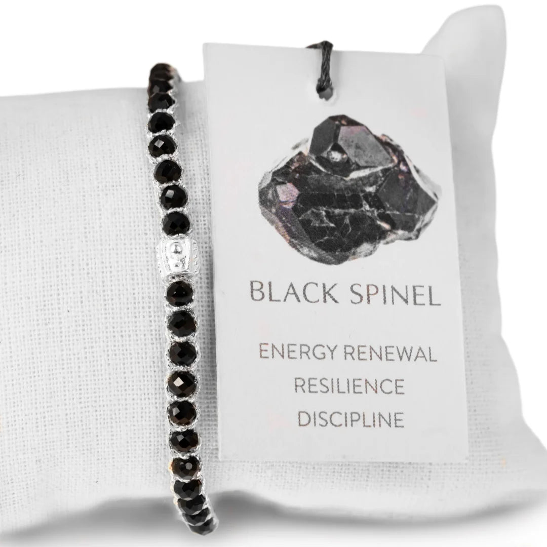 Black Spinel Bracelet Silver