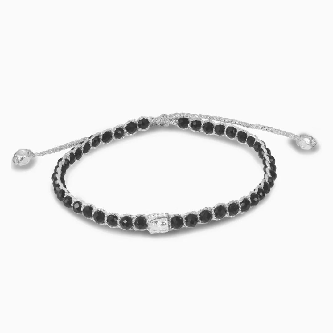Black Spinel Bracelet Silver