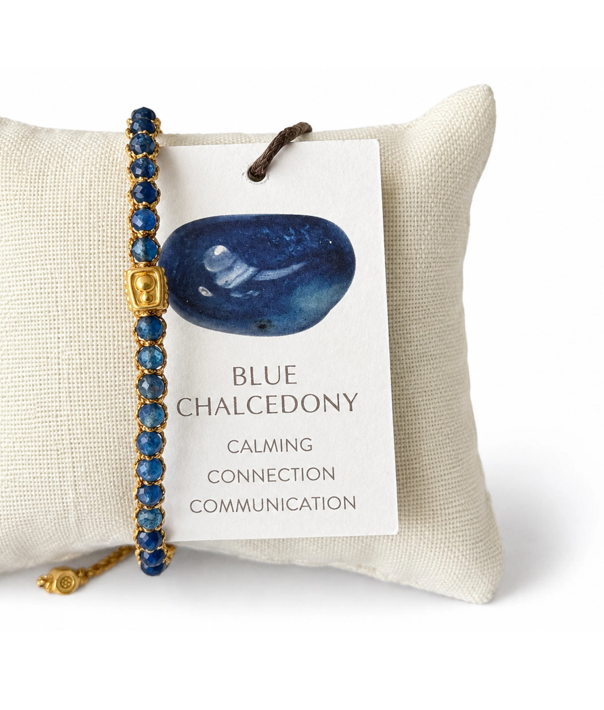 Blue Chalcedony Bracelet Gold