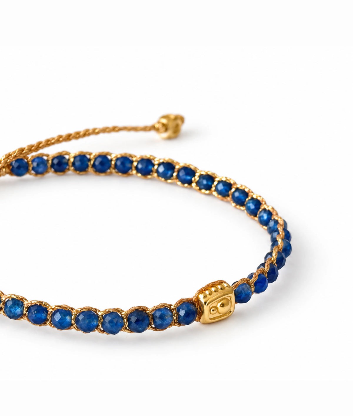 Blue Chalcedony Bracelet Gold