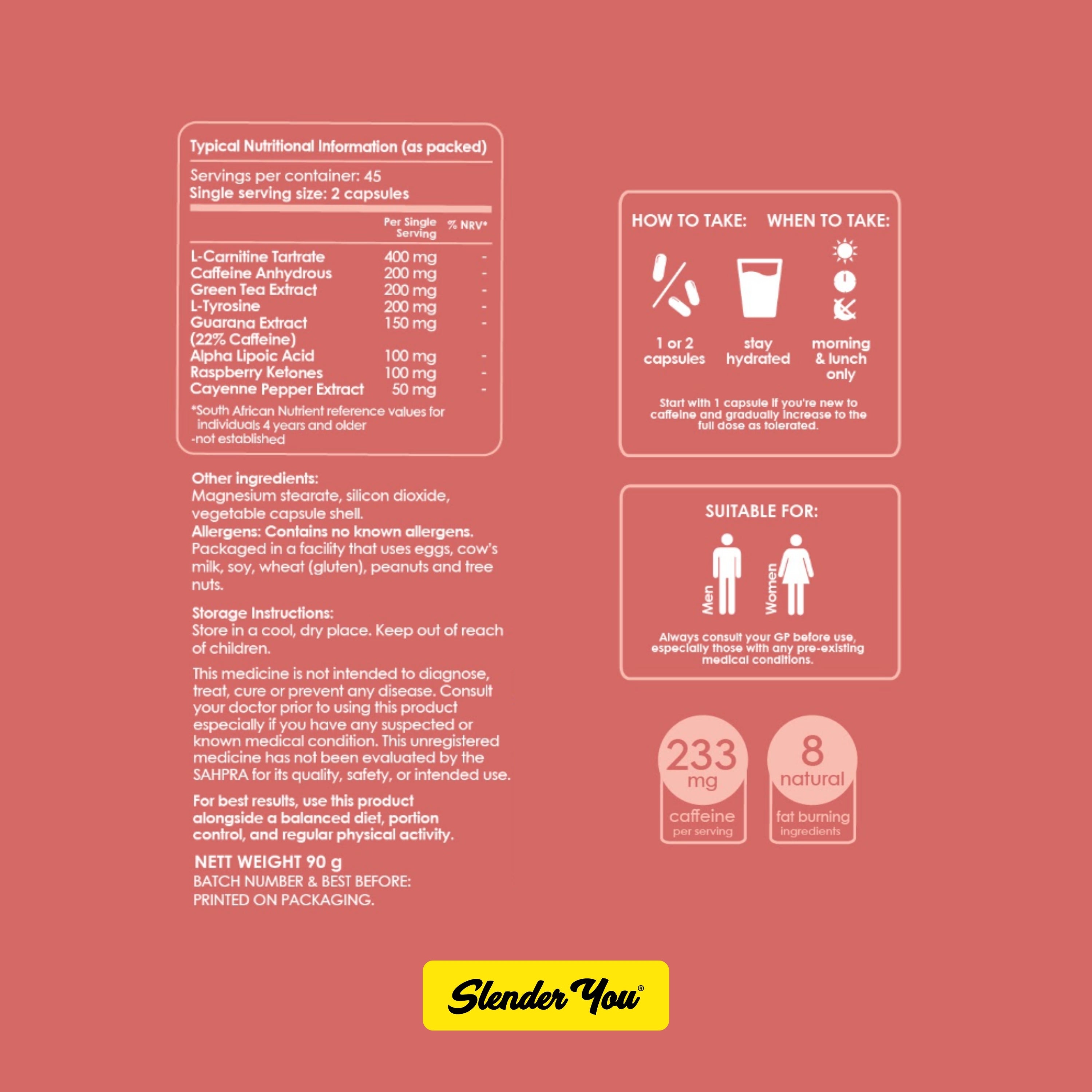 Slender You Fat Burner 90 Capsules