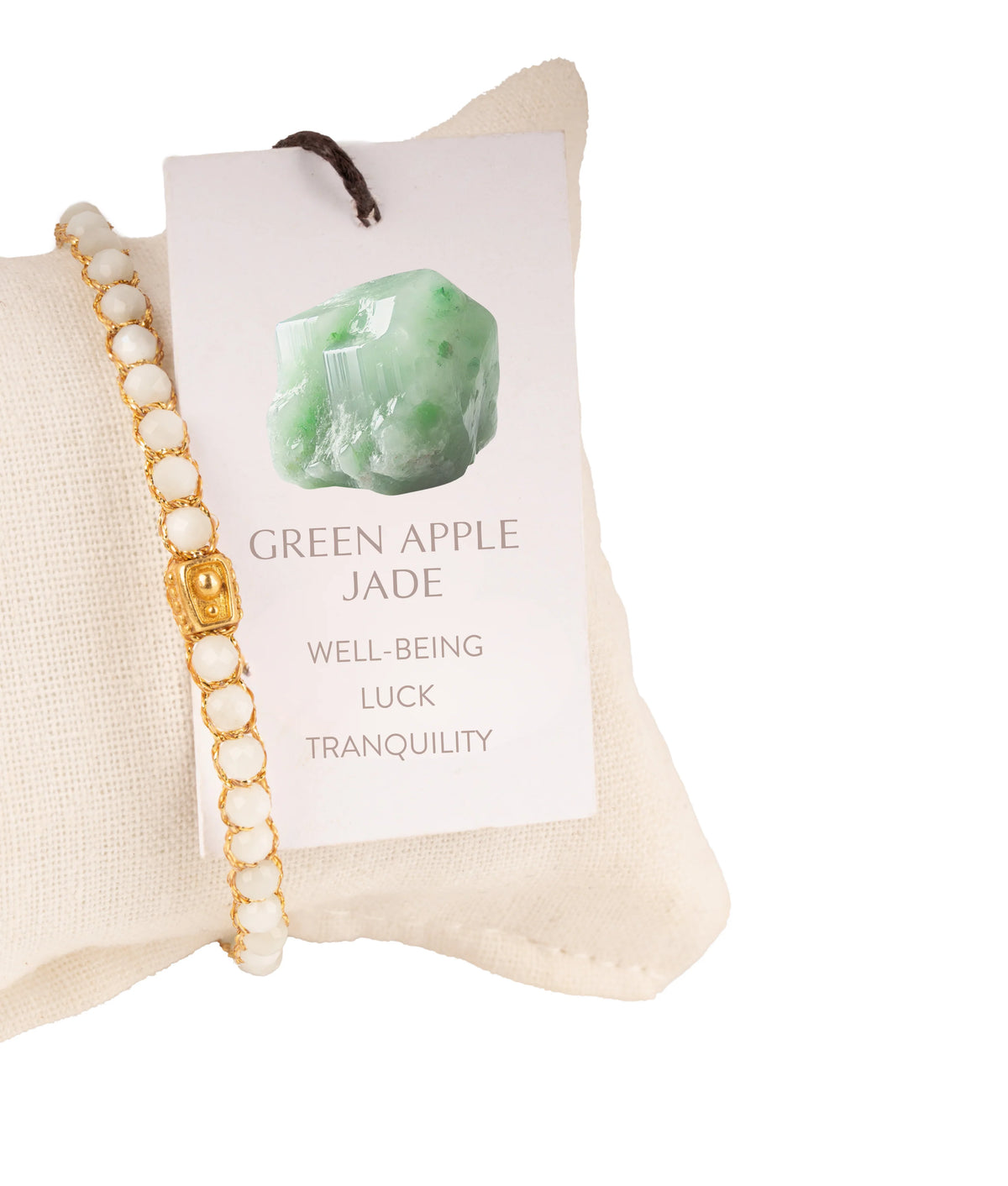 Green Apple Jade Bracelet Gold