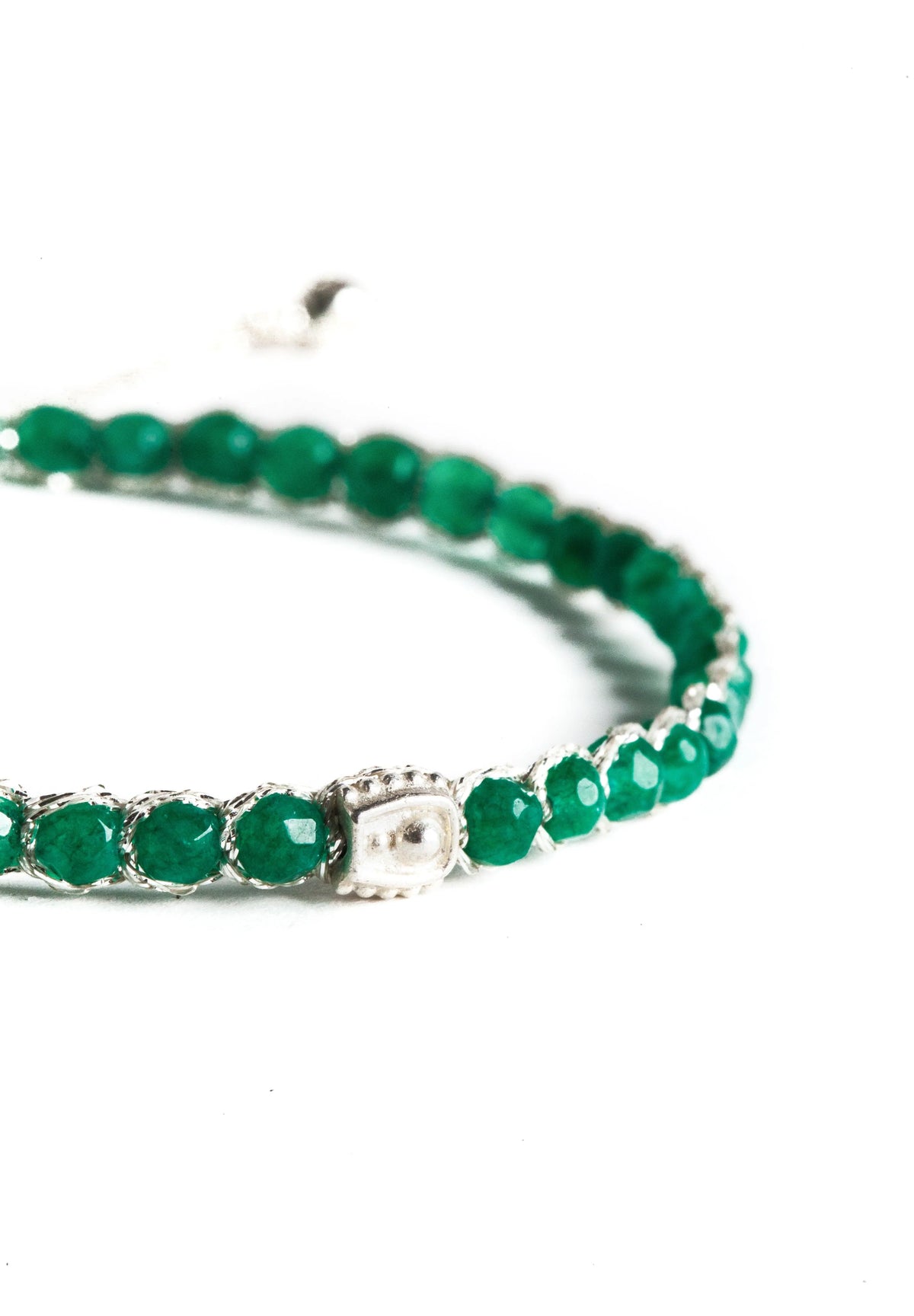 Green Emerald Bracelet Silver
