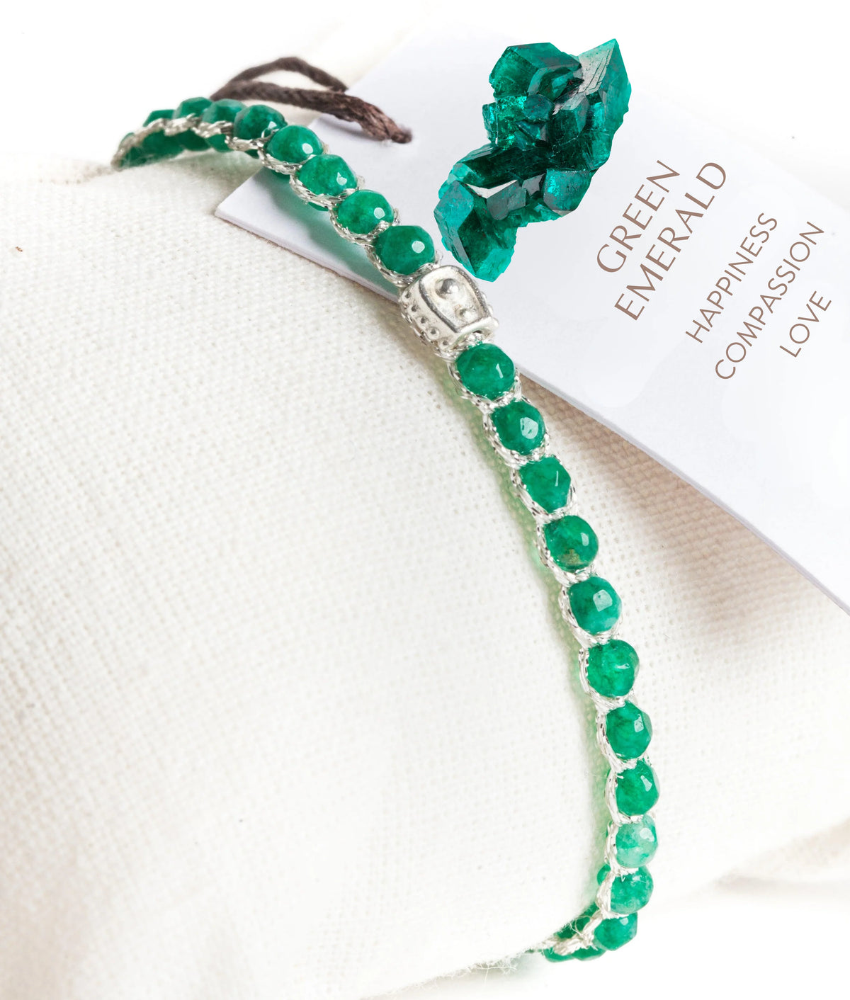 Green Emerald Bracelet Silver