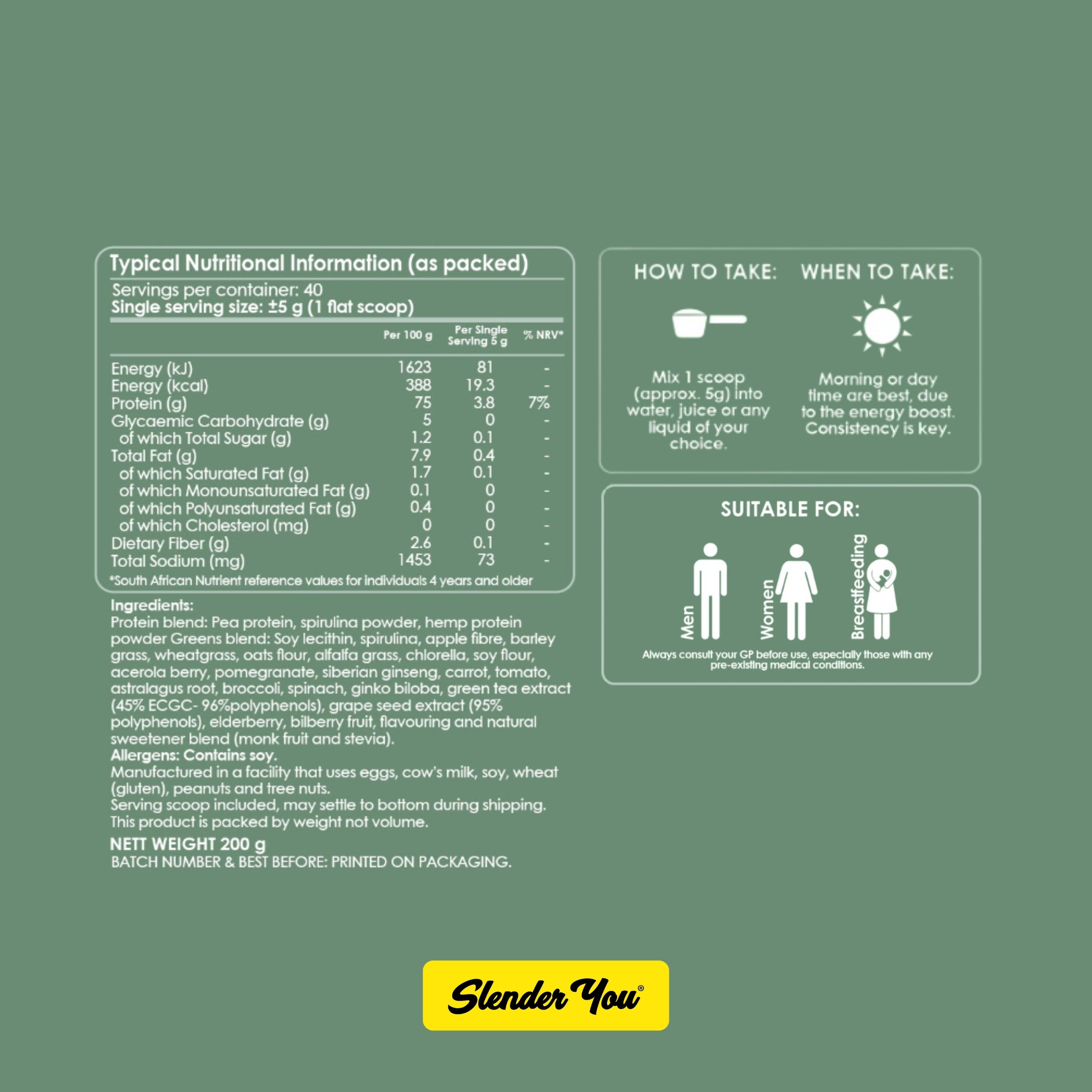 Slender You Super Greens 200g