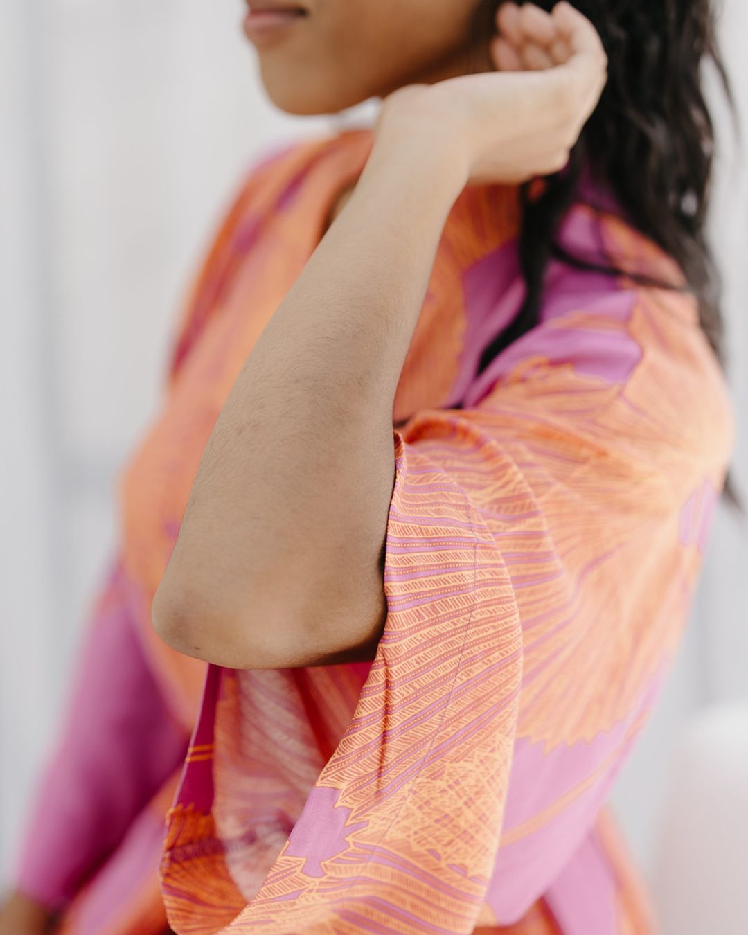 Kimono - Fan Palm Pink/Orange