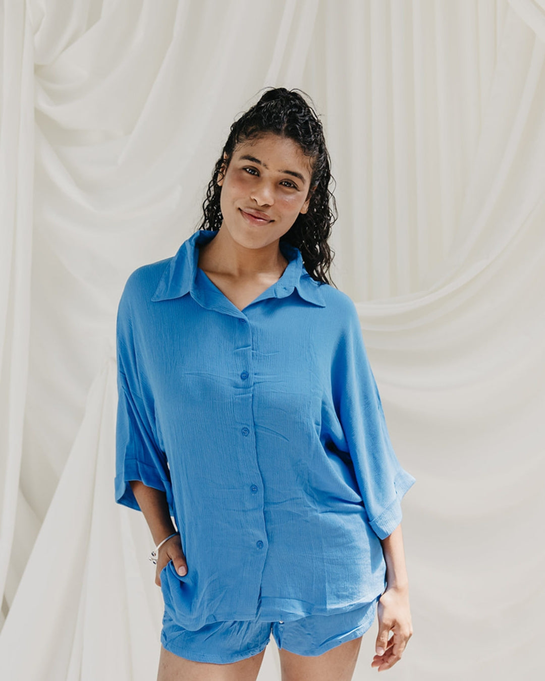 Kimono Crinkle Set - Bluesky