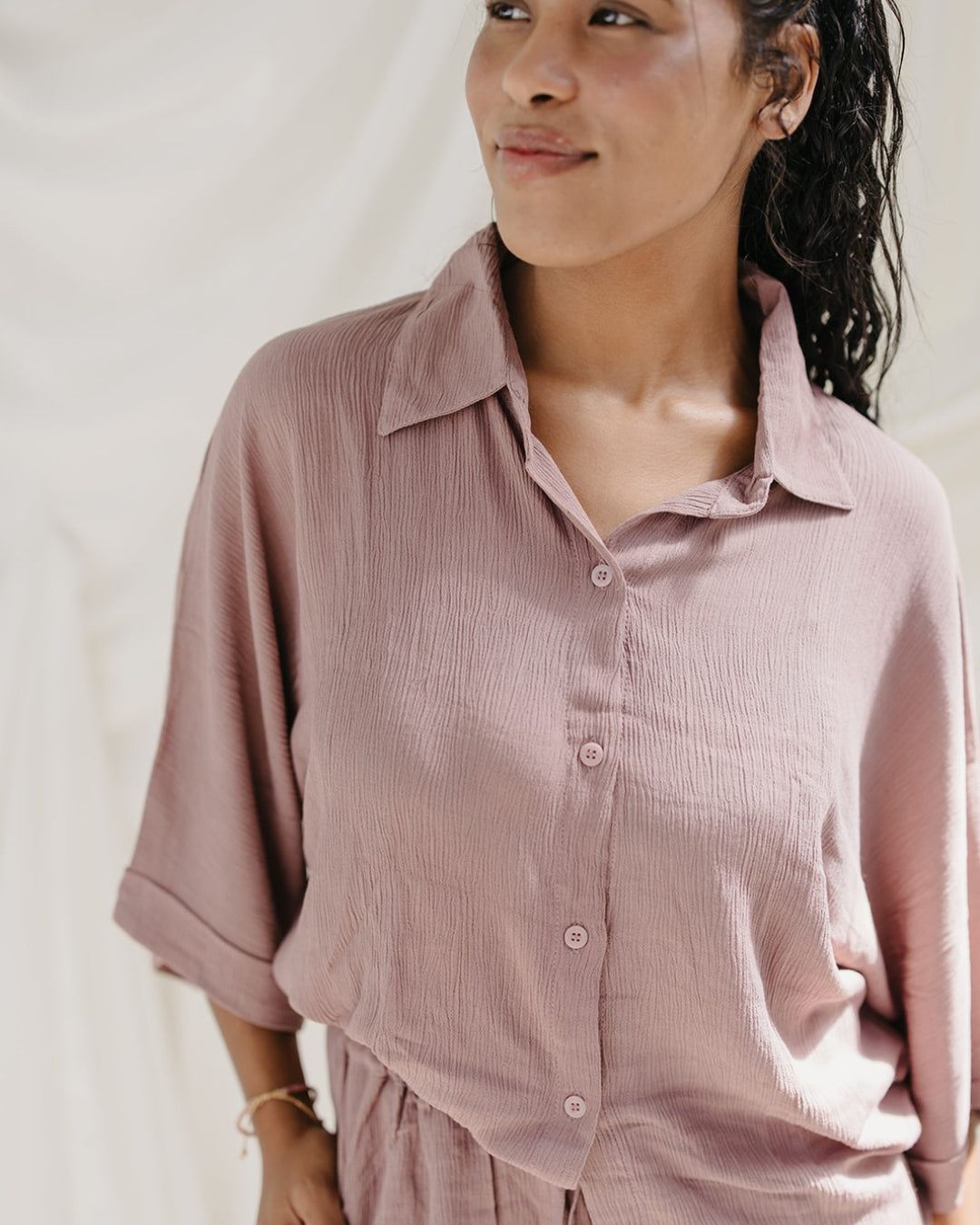 Kimono Crinkle Set - Mauve