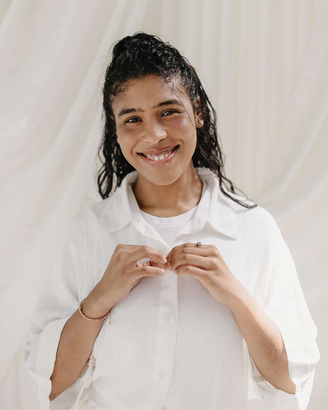 Kimono Crinkle Set - White