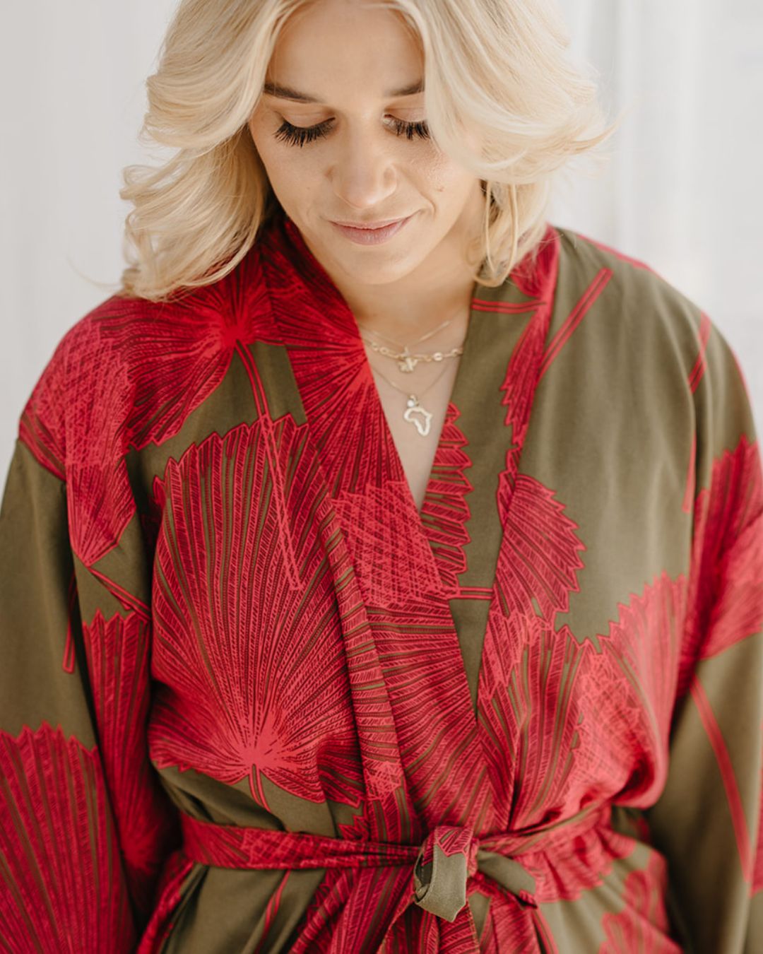 Kimono - Fan Palm Brown/Red