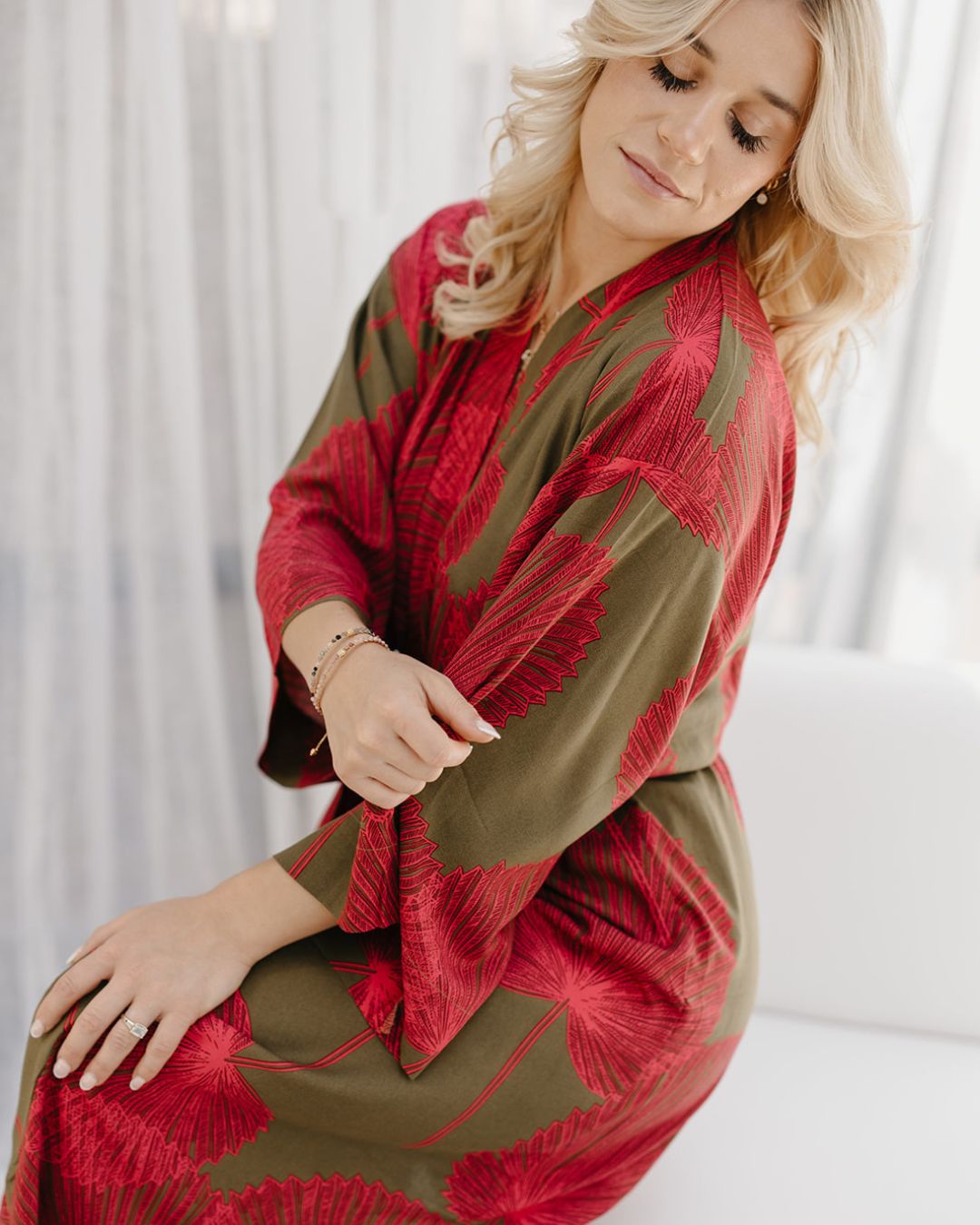 Kimono - Fan Palm Brown/Red