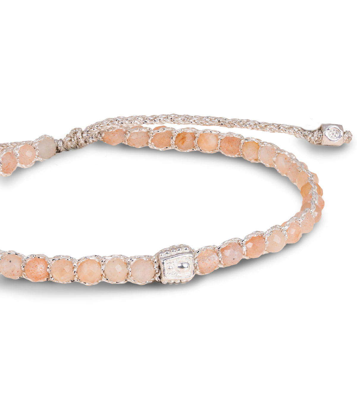 Peach Moonstone Bracelet Silver