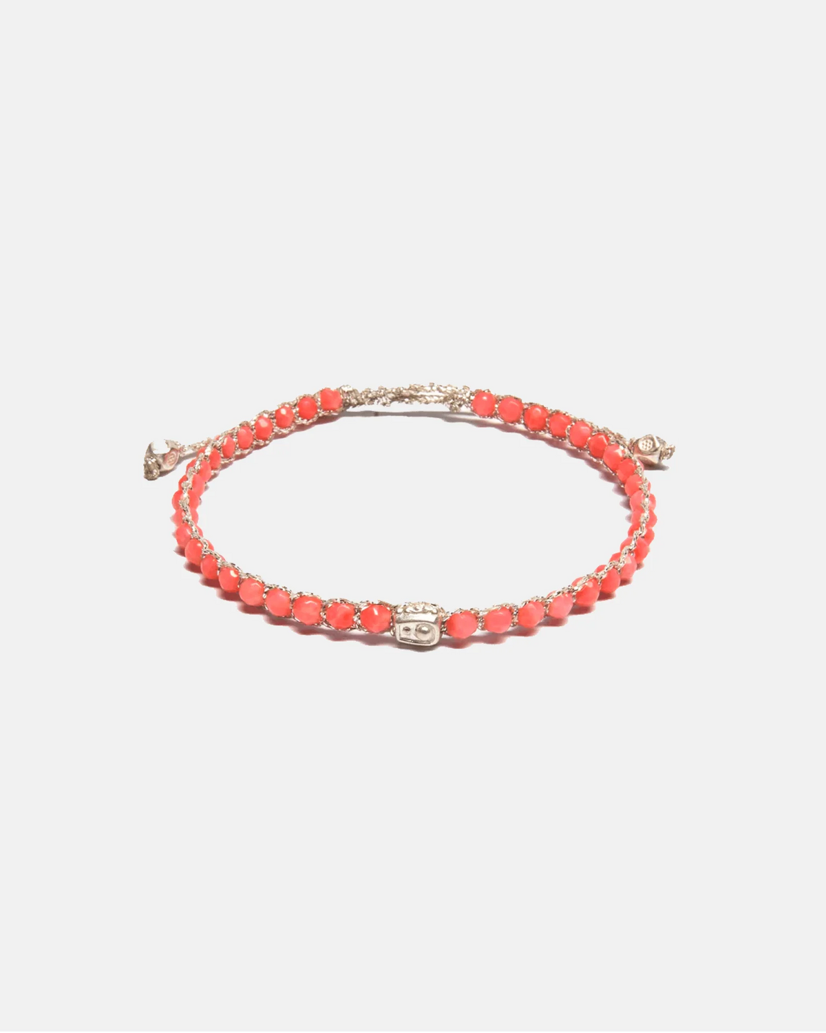 Pink Coral Bracelet Silver