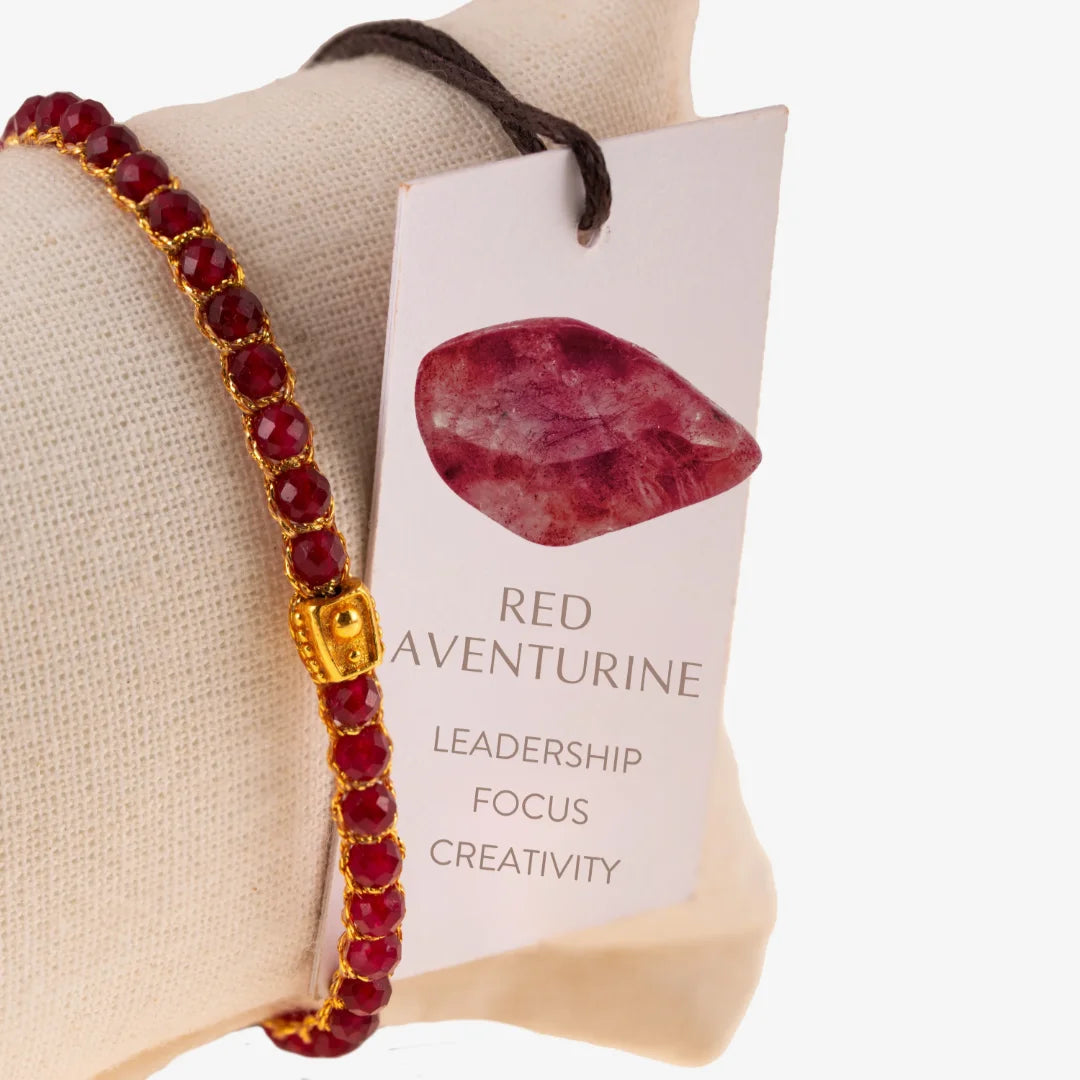 Red Aventurine Bracelet Gold