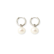 Staple Pearl Hoops Silver