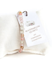 Watermelon Quartz Bracelet Silver