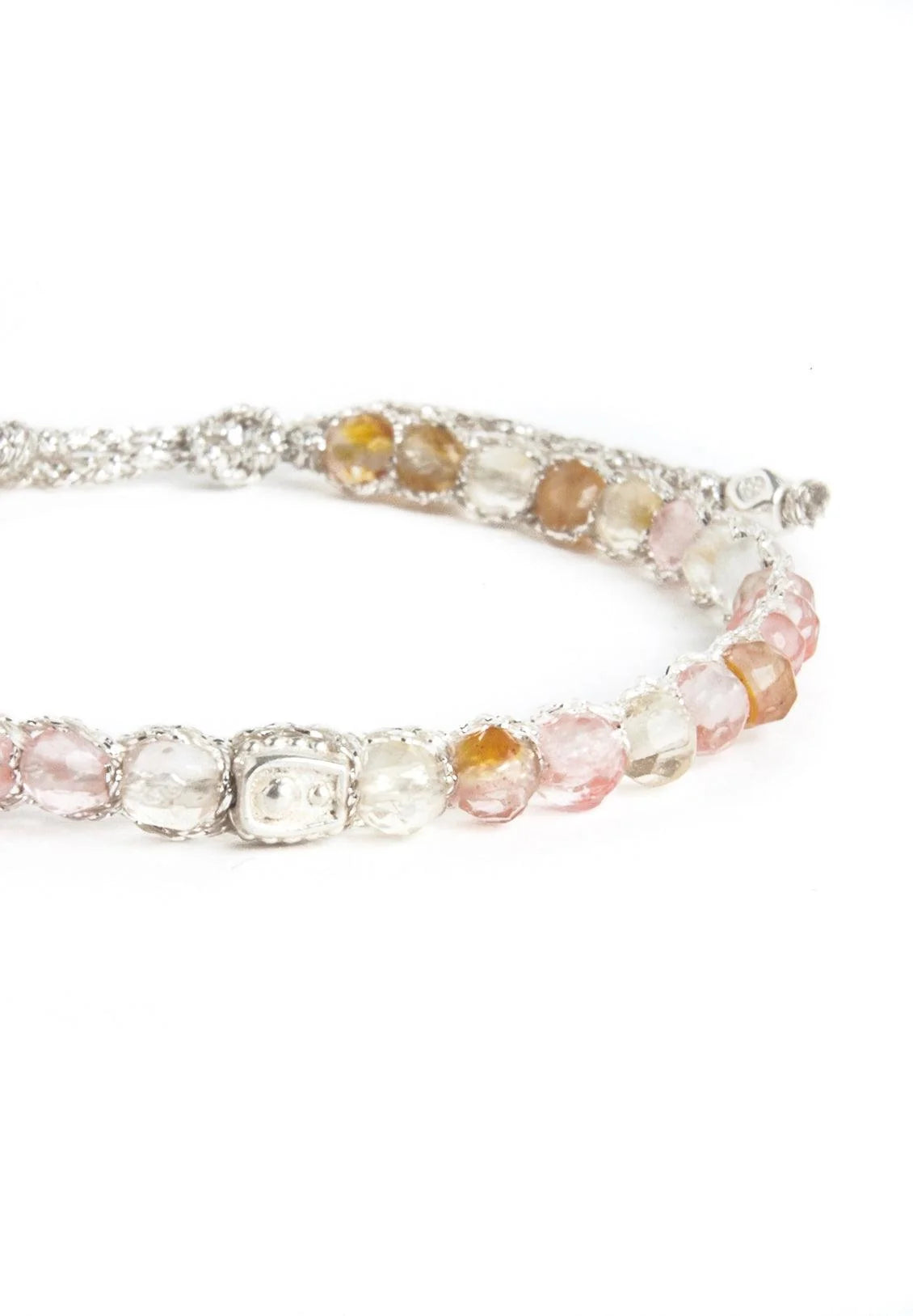 Watermelon Quartz Bracelet Silver