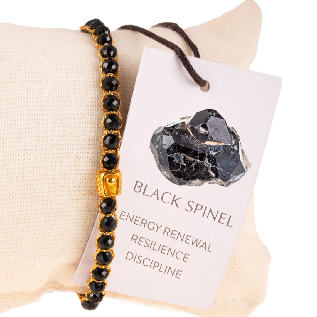 Black Spinel Bracelet Gold