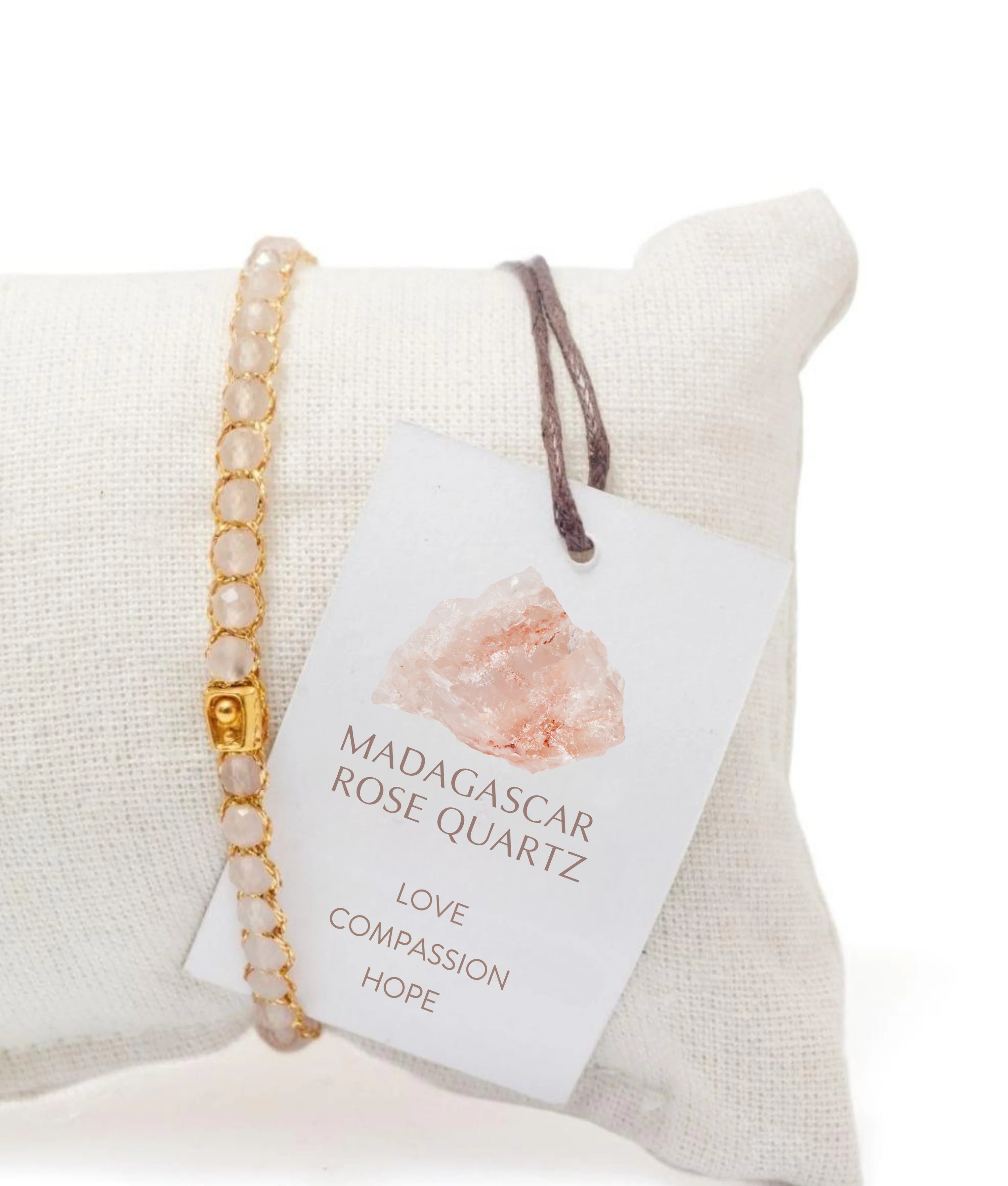 Madagascar Rose Quartz Bracelet Gold
