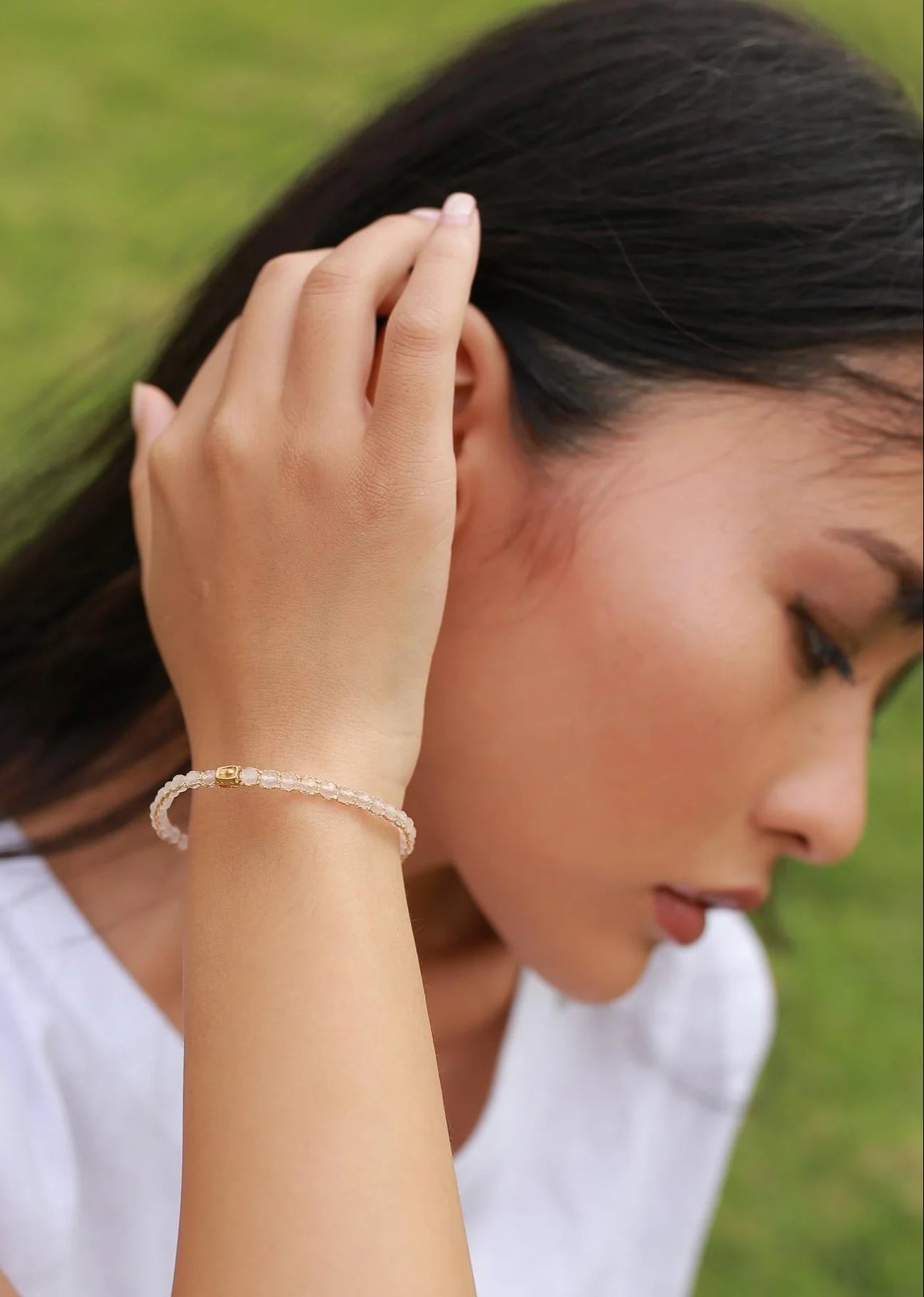 Madagascar Rose Quartz Bracelet Gold
