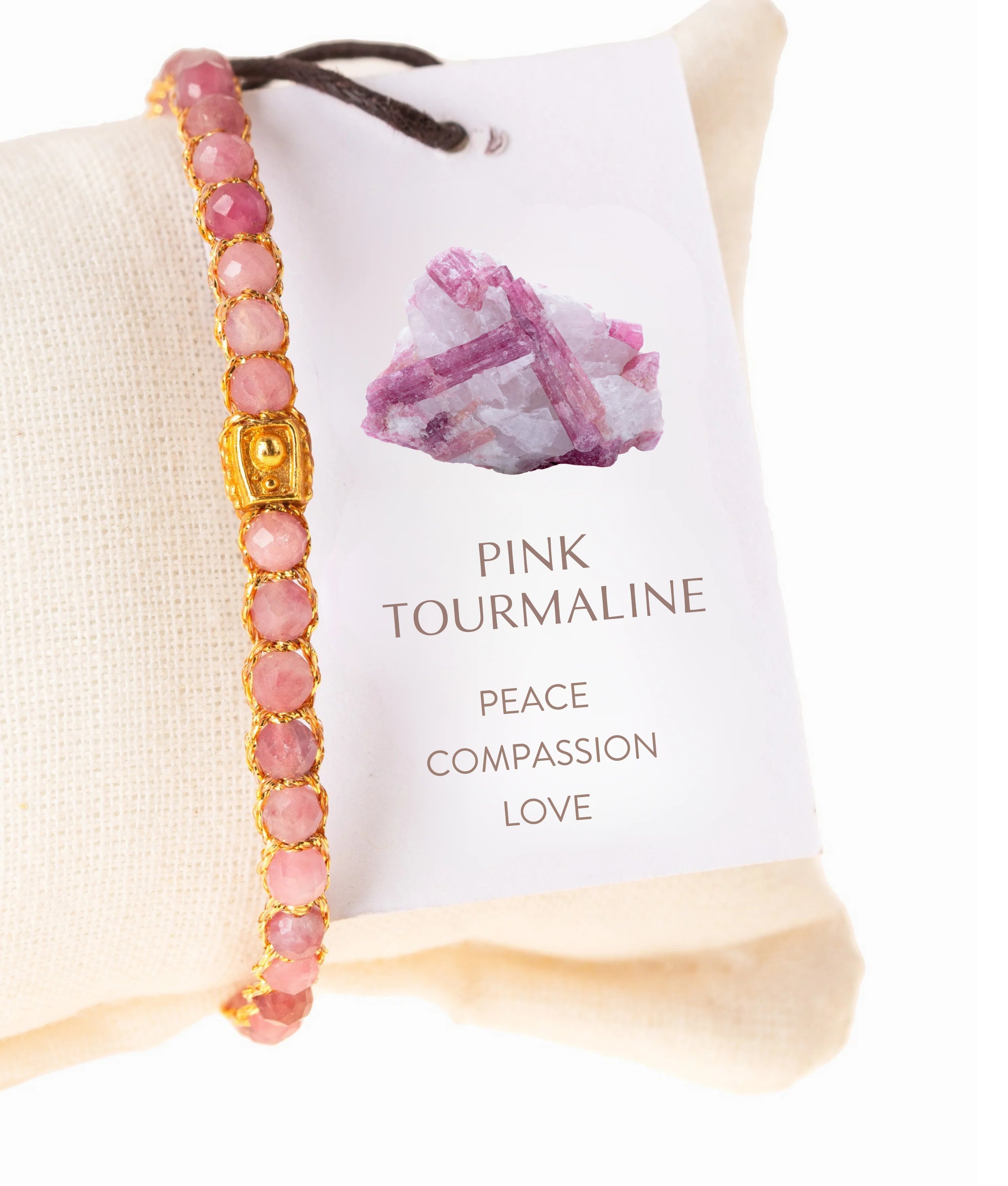 Pink Tourmaline Bracelet Gold